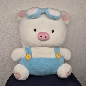 Tofo Hannari Tofu pig plush toy blue white outfit Vintage Collectible 2000s